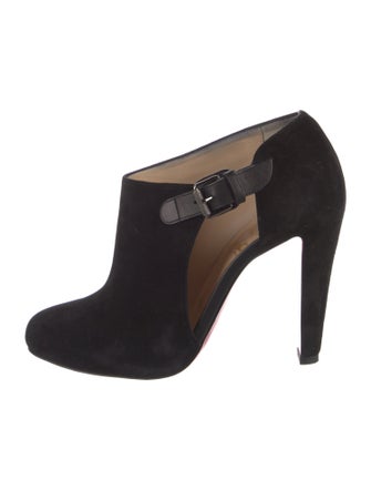 Christian Louboutin Suede Cutout Accent Boots