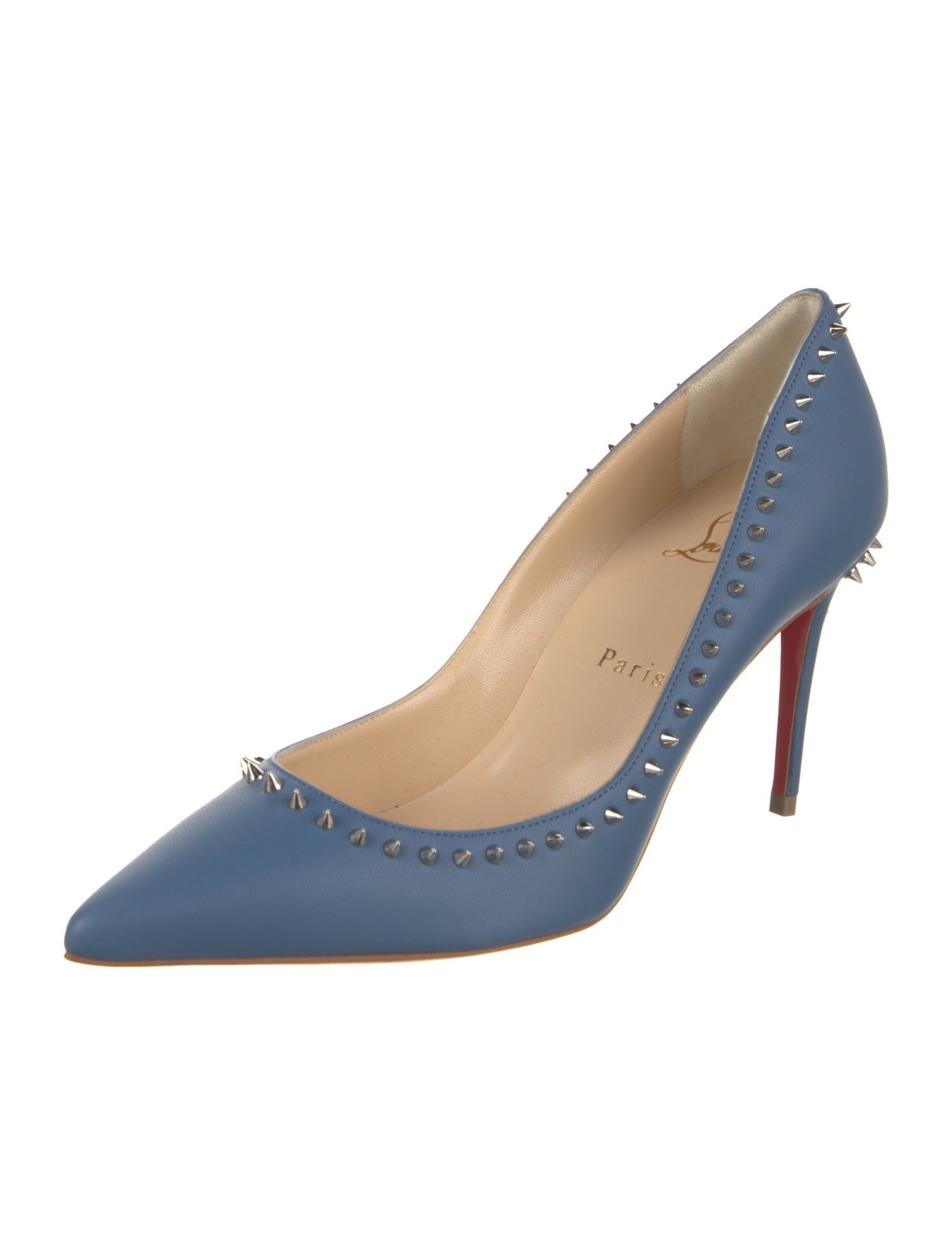 Christian Louboutin Spike Accents Leather Pumps