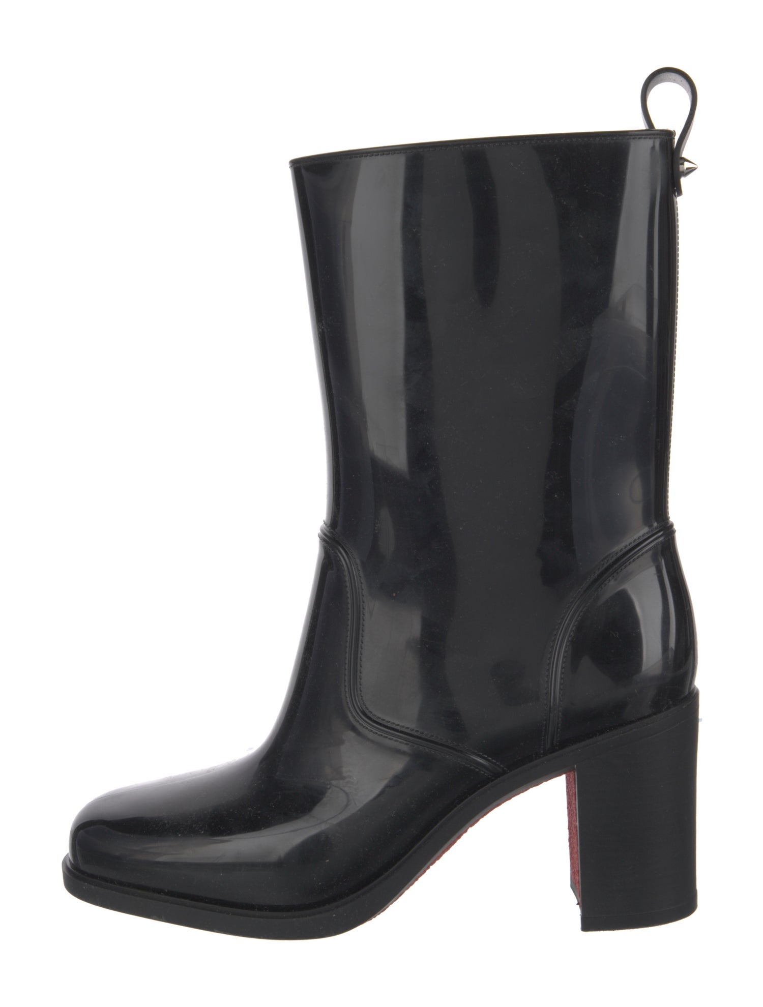 Christian Louboutin Spike Accents Rubber Rain Boots