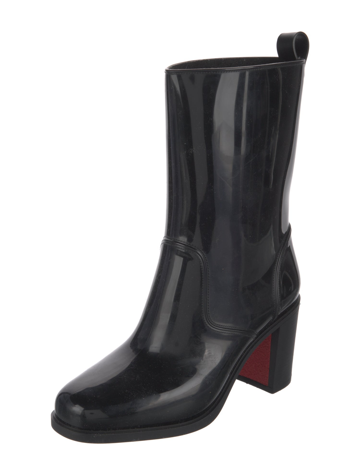 Christian Louboutin Spike Accents Rubber Rain Boots