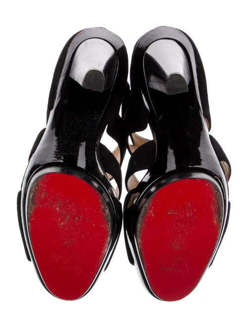 Christian Louboutin Suede Cutout Accent Gladiator Sandals