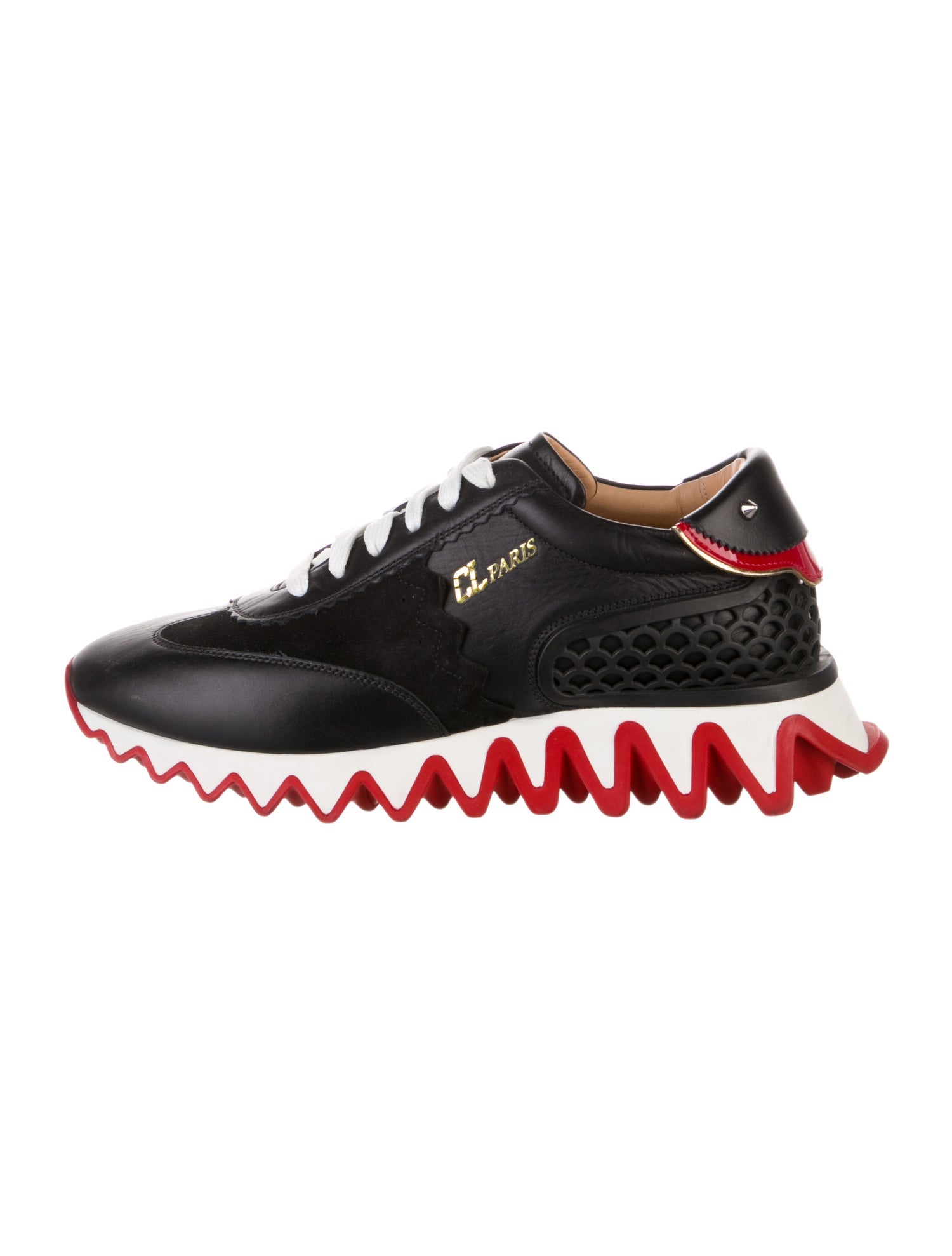 Christian Louboutin Leather Studded Accents Sneakers