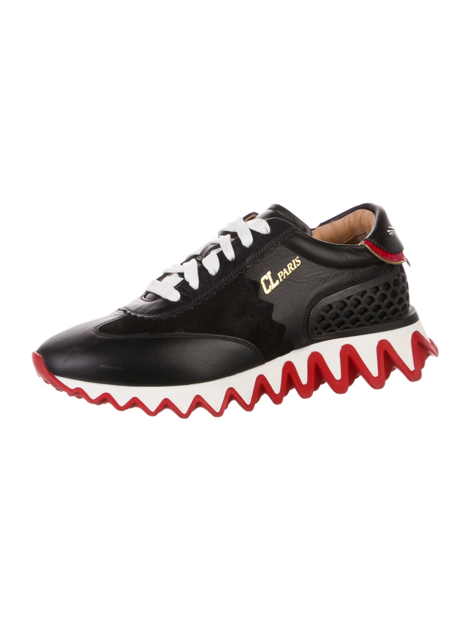 Christian Louboutin Leather Studded Accents Sneakers