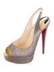 Christian Louboutin Glitter Glitter Accents Slingback Pumps