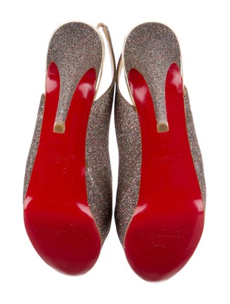 Christian Louboutin Glitter Glitter Accents Slingback Pumps