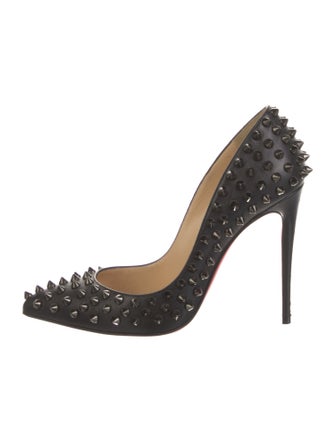 Christian Louboutin Spike Accents Leather Pumps