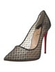 Christian Louboutin Mesh Leather Trim Embellishment Pumps