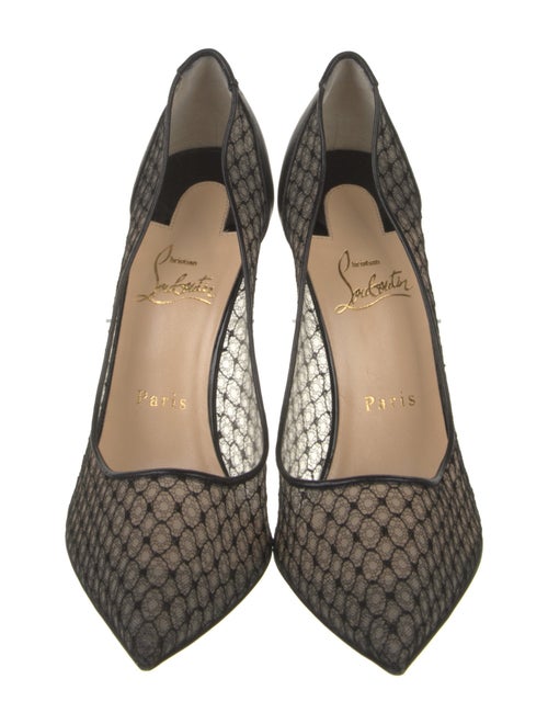 Christian Louboutin Mesh Leather Trim Embellishment Pumps