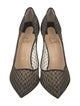 Christian Louboutin Mesh Leather Trim Embellishment Pumps