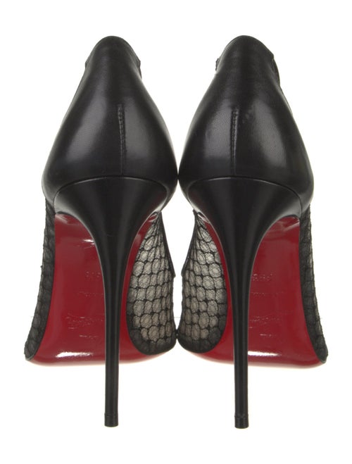 Christian Louboutin Mesh Leather Trim Embellishment Pumps