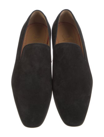 Christian Louboutin Suede Grosgrain Trim Slippers