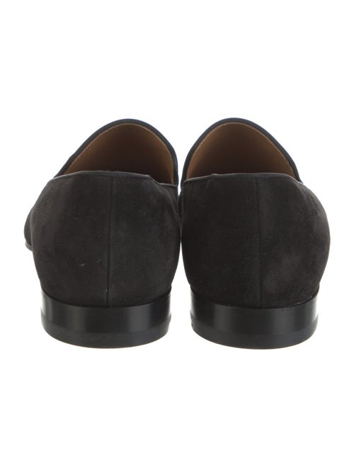 Christian Louboutin Suede Grosgrain Trim Slippers