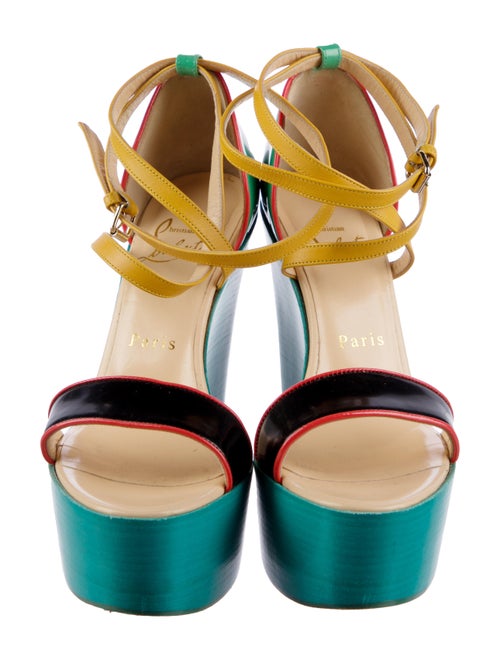 Christian Louboutin Patent Leather Colorblock Pattern Sandals