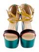 Christian Louboutin Patent Leather Colorblock Pattern Sandals