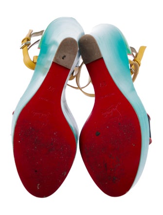 Christian Louboutin Patent Leather Colorblock Pattern Sandals