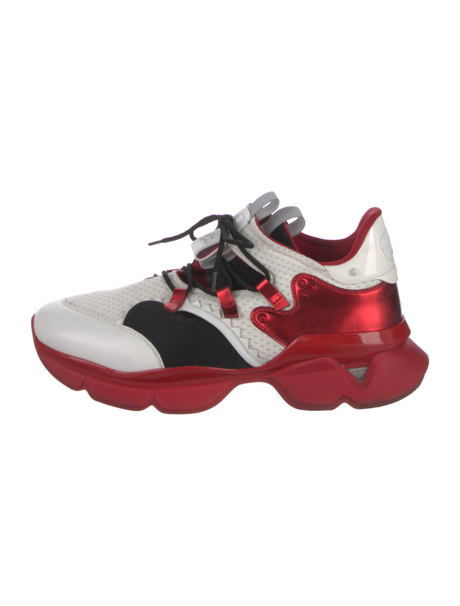 Christian Louboutin Nylon Colorblock Pattern Sneakers