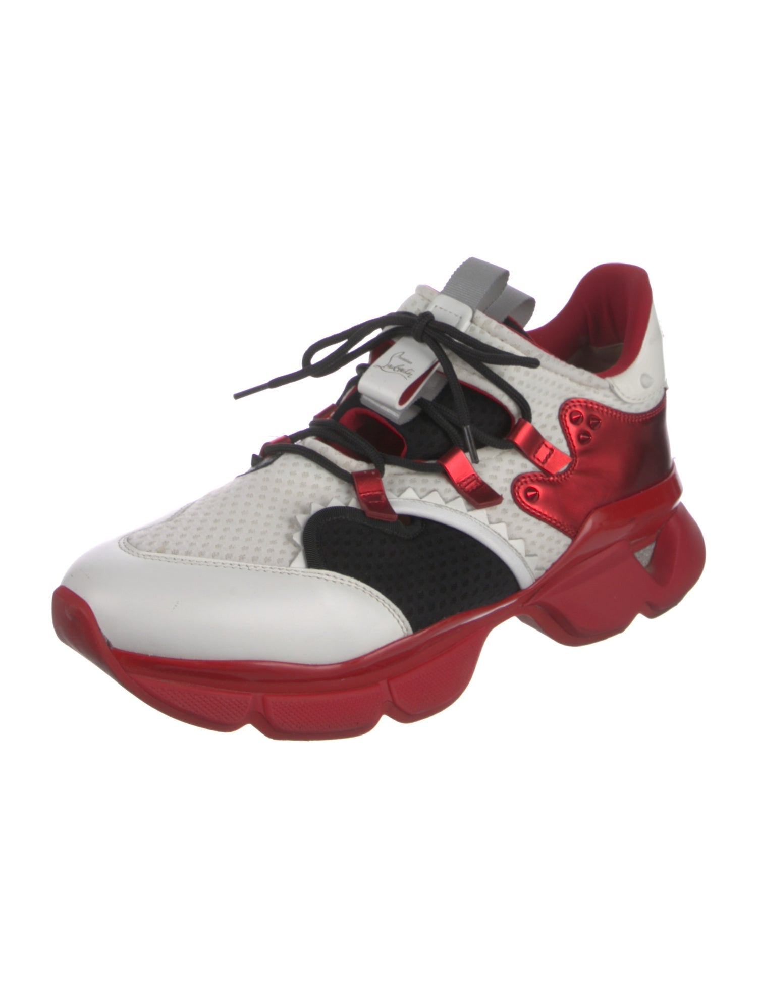 Christian Louboutin Nylon Colorblock Pattern Sneakers