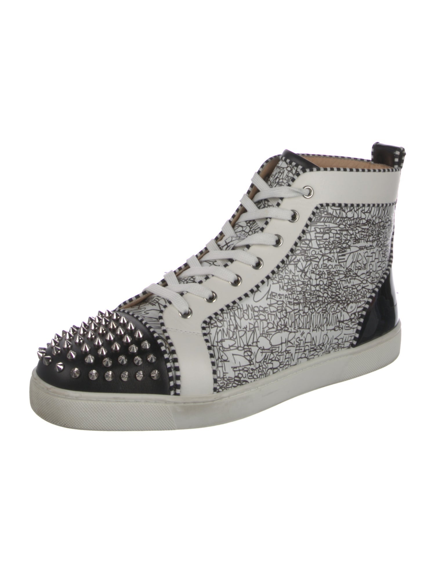 Christian Louboutin Spike Accents Leather Sneakers