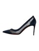 Christian Louboutin Suede Mesh Accents Pumps