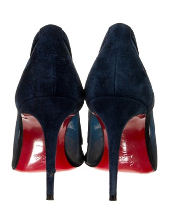 Christian Louboutin Suede Mesh Accents Pumps