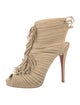 Christian Louboutin Suede Fringe Trim Accent Lace-Up Boots