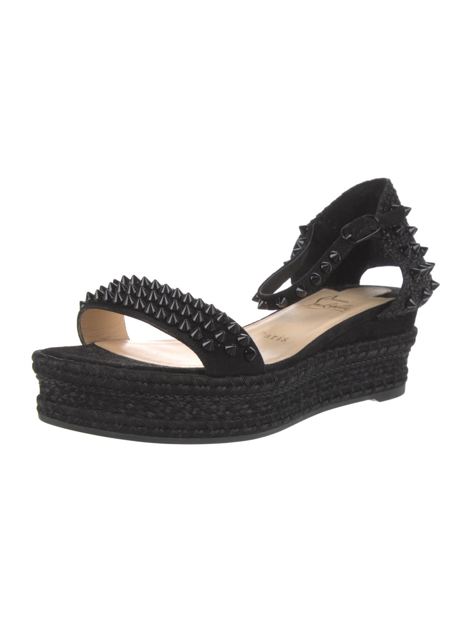 Christian Louboutin Spike Accents Suede Espadrilles