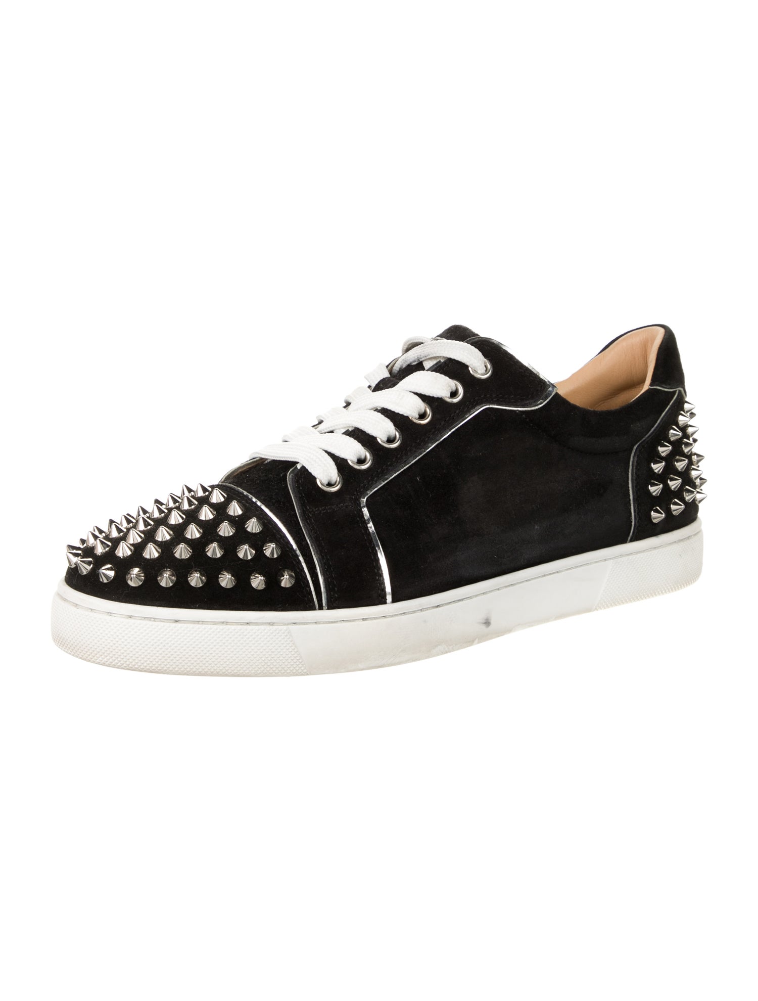 Christian Louboutin Spike Accents Suede Sneakers