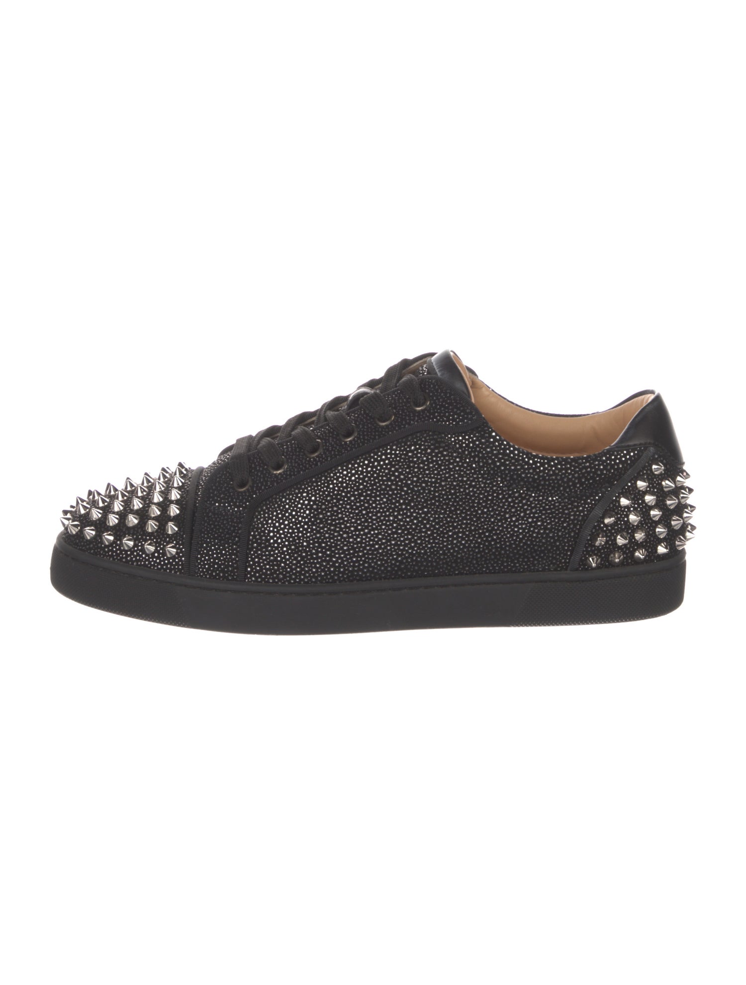 Christian Louboutin Spike Accents Leather Sneakers