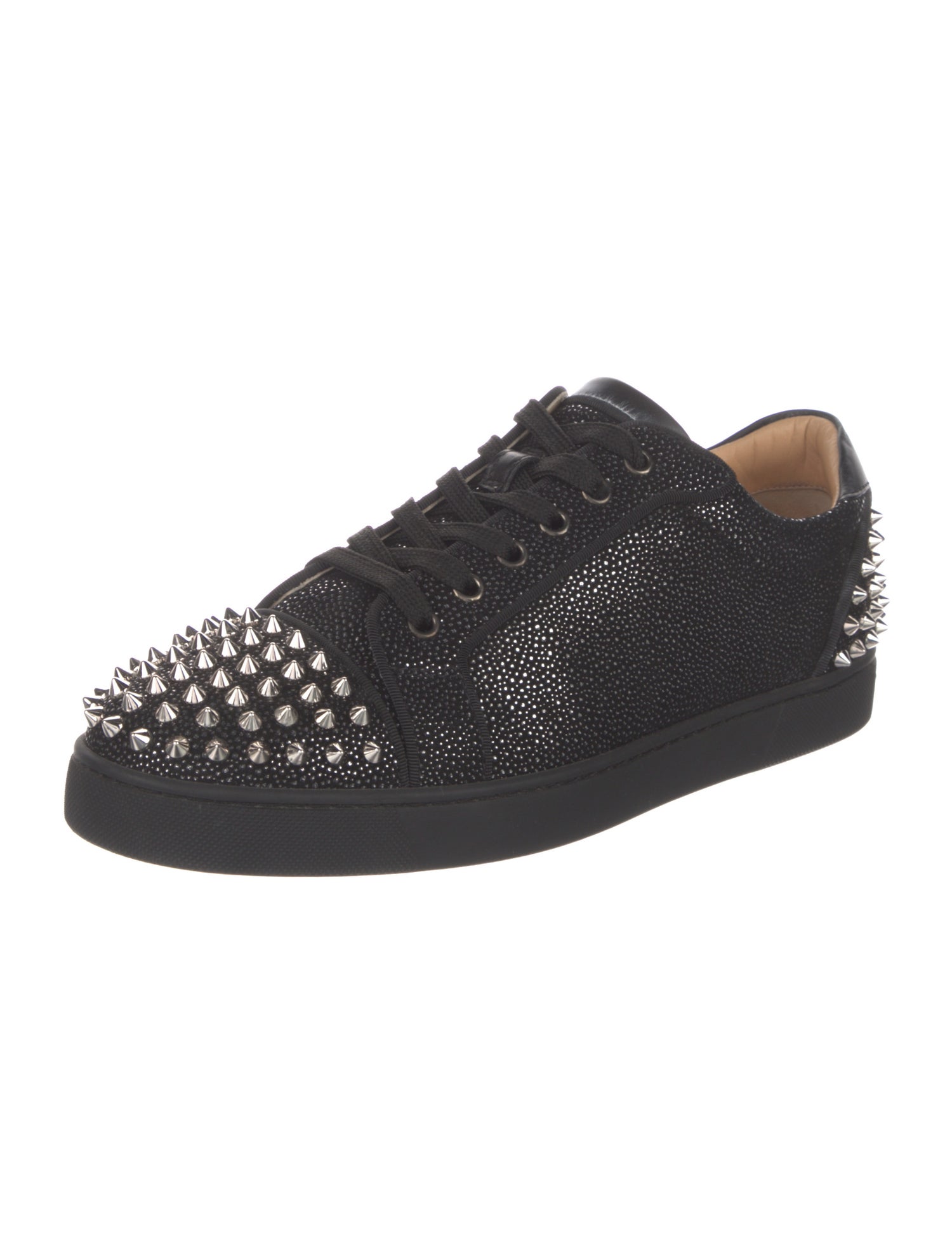 Christian Louboutin Spike Accents Leather Sneakers