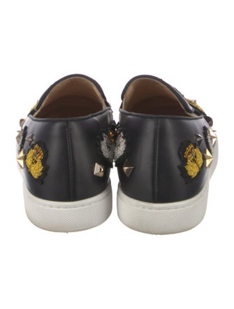 Christian Louboutin Spike Accents Leather Sneakers