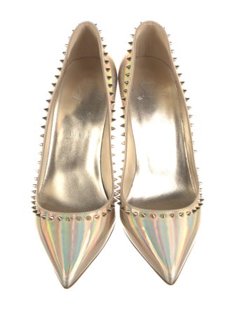Christian Louboutin Spike Accents Patent Leather Pumps