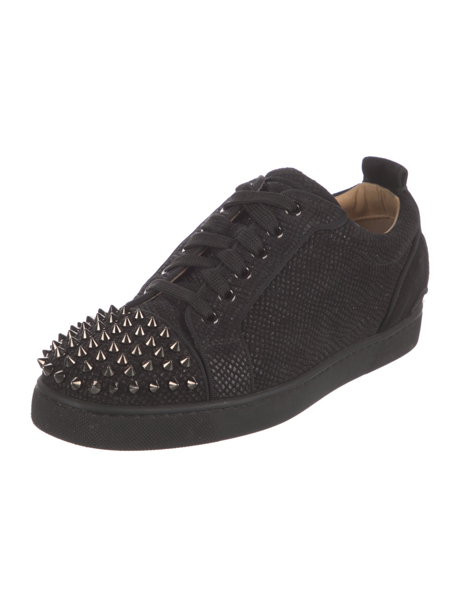 Christian Louboutin Spike Accents Suede Sneakers