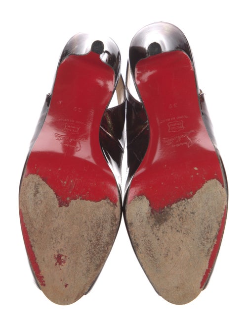 Christian Louboutin Patent Leather Printed Slingback Pumps