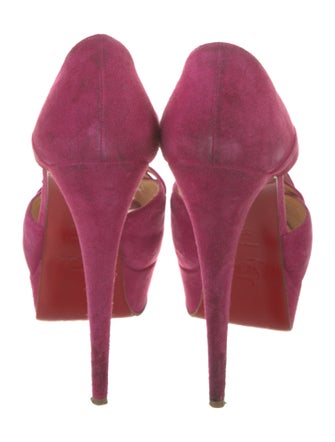 Christian Louboutin Suede Braided Accents T-Strap Pumps