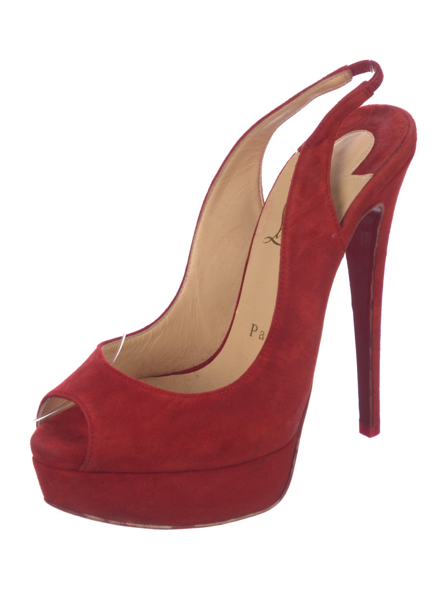 Christian Louboutin Suede Slingback Pumps