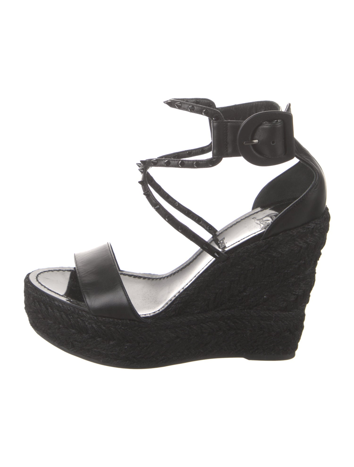 Christian Louboutin Spike Accents Leather Espadrilles