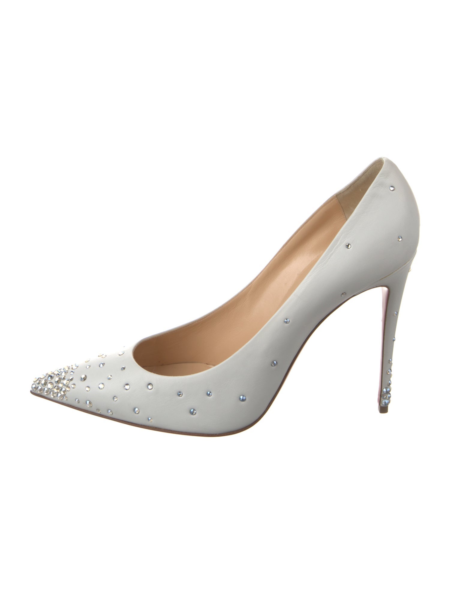 Christian Louboutin Leather Crystal Embellishments Pumps