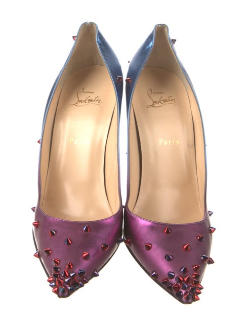 Christian Louboutin Spike Accents Patent Leather Pumps