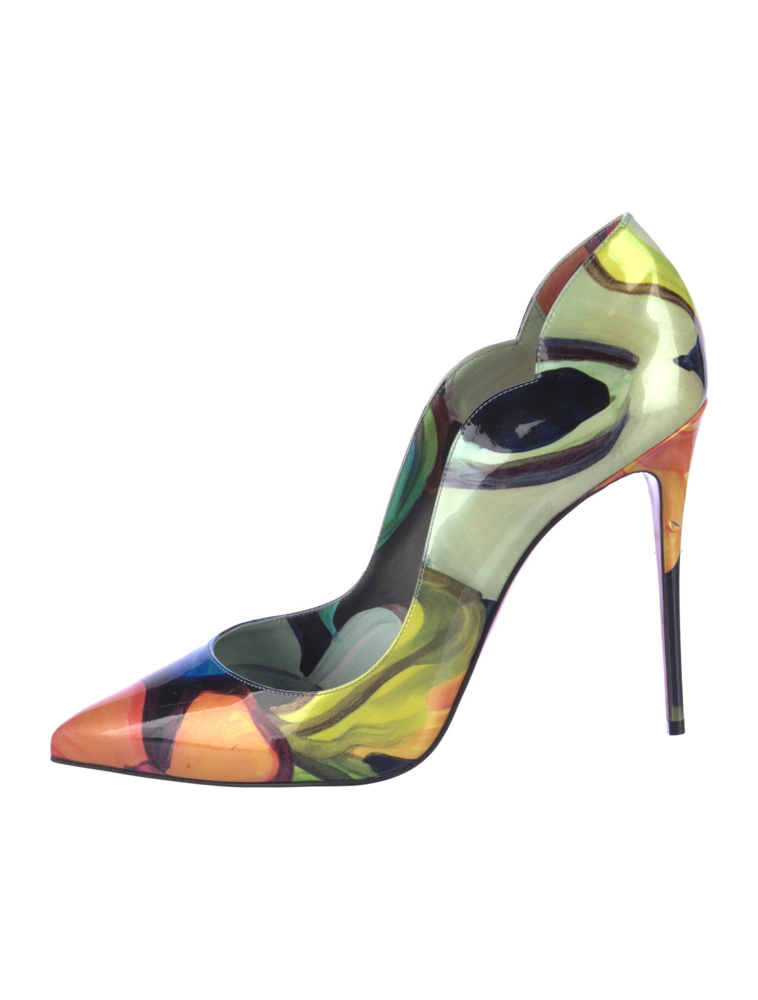 Christian Louboutin Patent Leather Printed D'Orsay Pumps