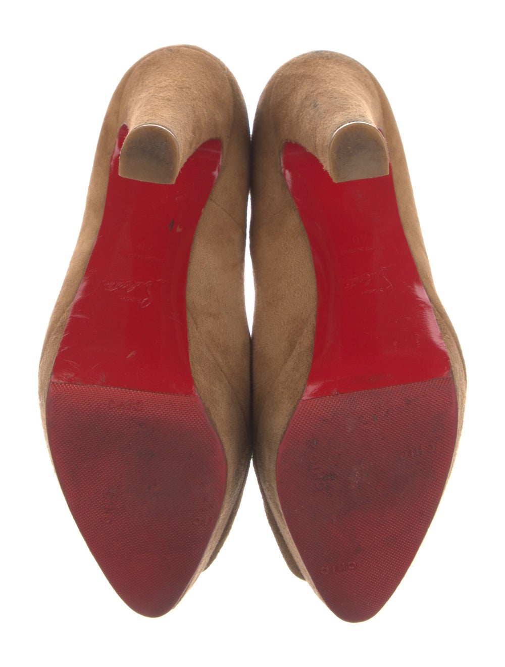 Christian Louboutin Suede Pumps Brown Peep-Toes P… - image 5
