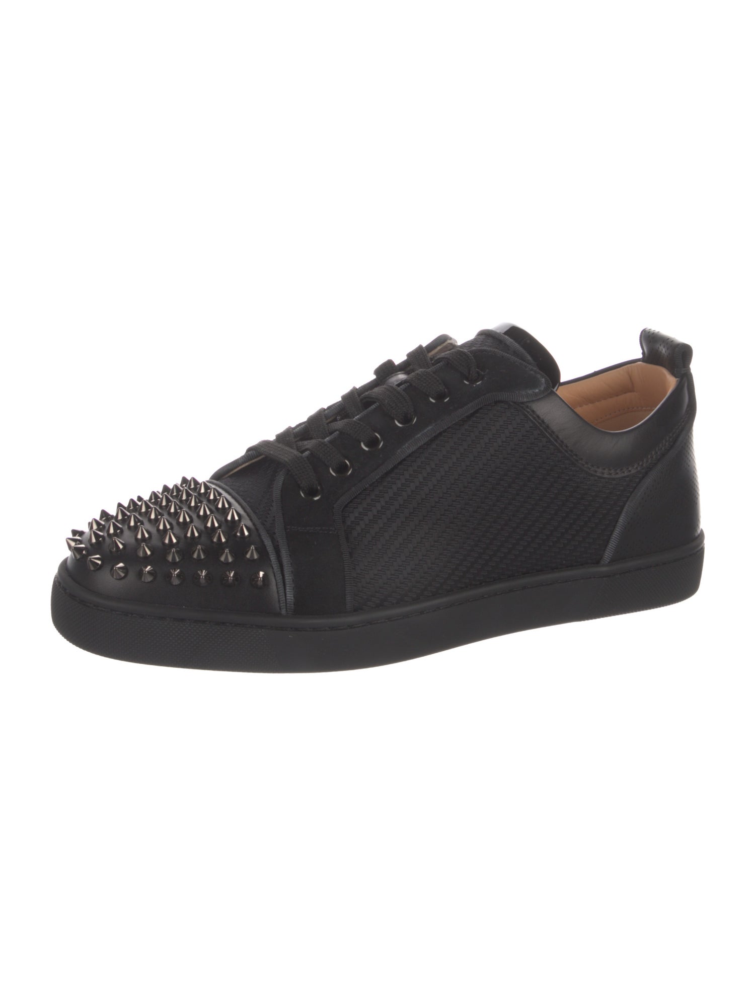 Christian Louboutin Spike Accents Leather Sneakers