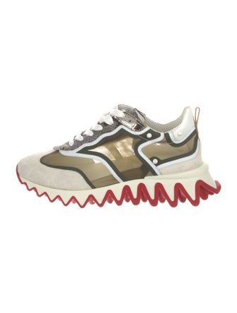 Christian Louboutin Mesh Colorblock Pattern Sneakers