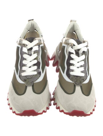 Christian Louboutin Mesh Colorblock Pattern Sneakers