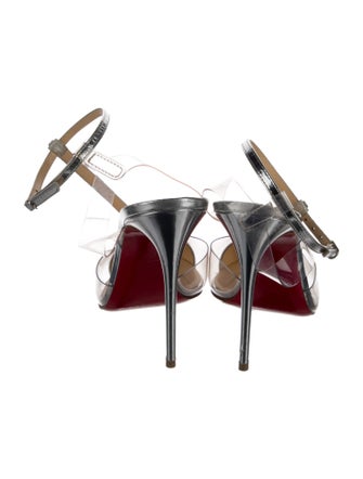 Christian Louboutin Patent Leather Crystal Embellishments T-Strap Pumps