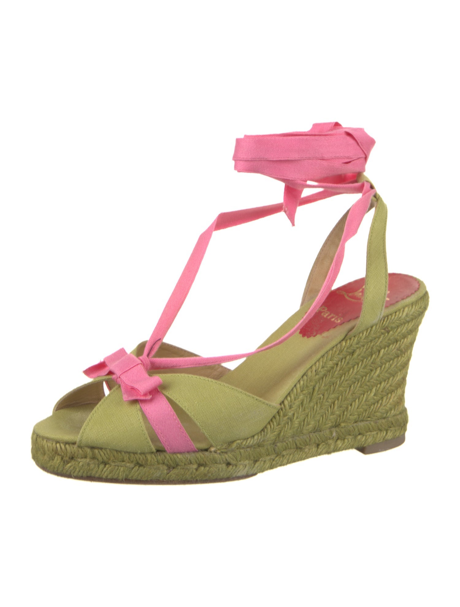 Christian Louboutin Canvas Colorblock Pattern Espadrilles