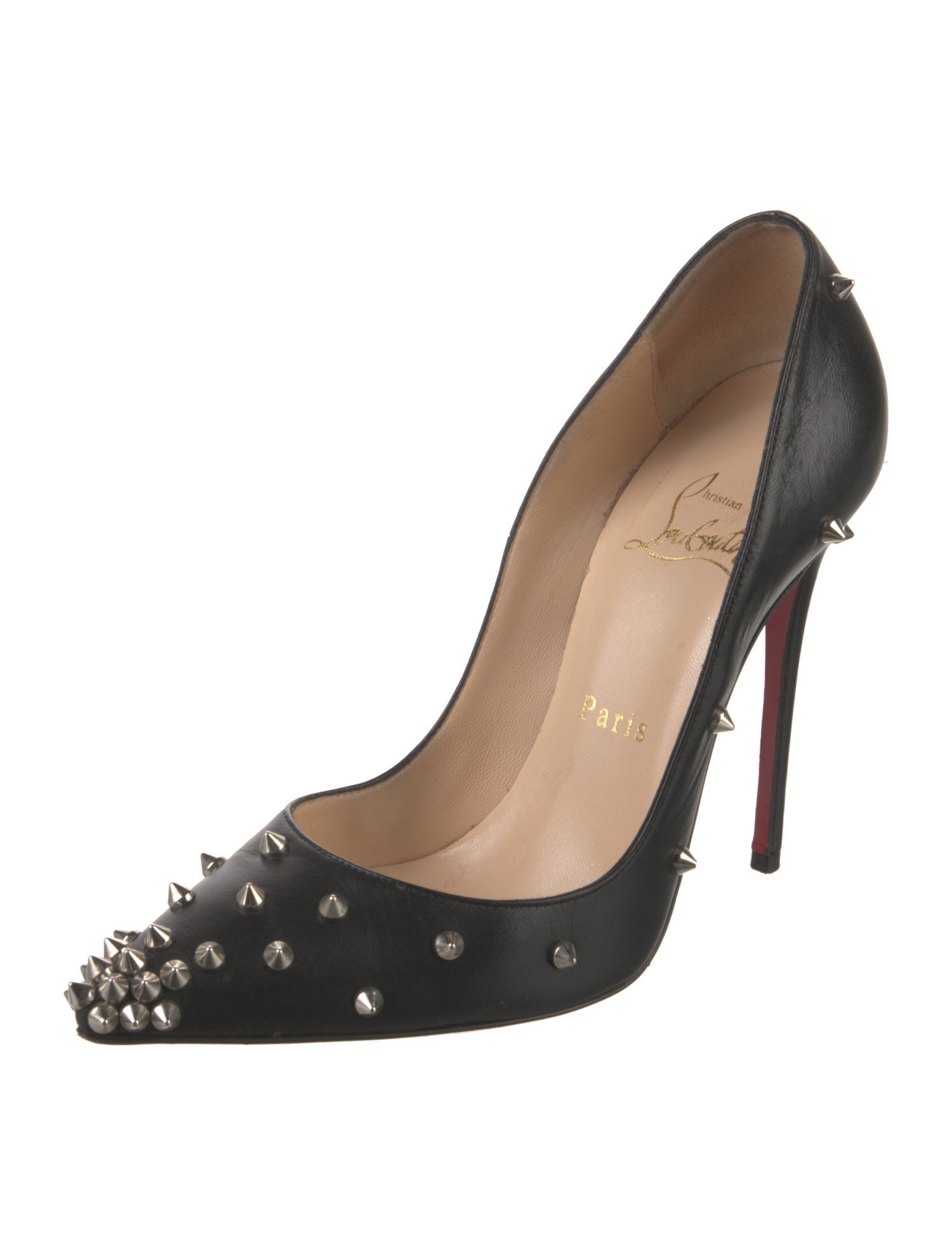 Christian Louboutin Spike Accents Leather Pumps