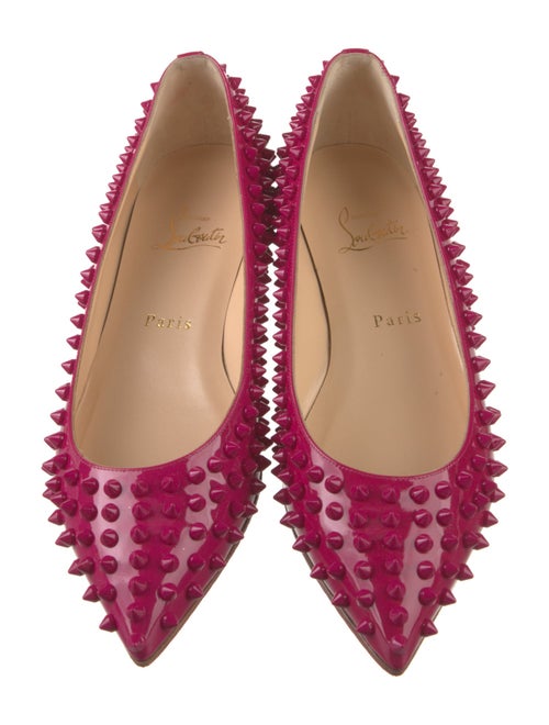 Christian Louboutin Spike Accents Patent Leather Flats