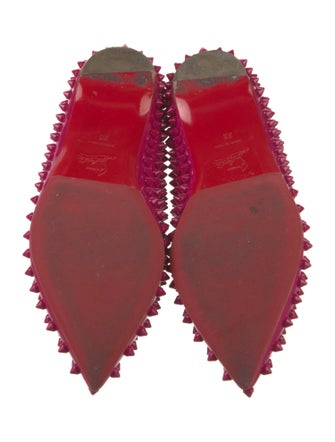Christian Louboutin Spike Accents Patent Leather Flats