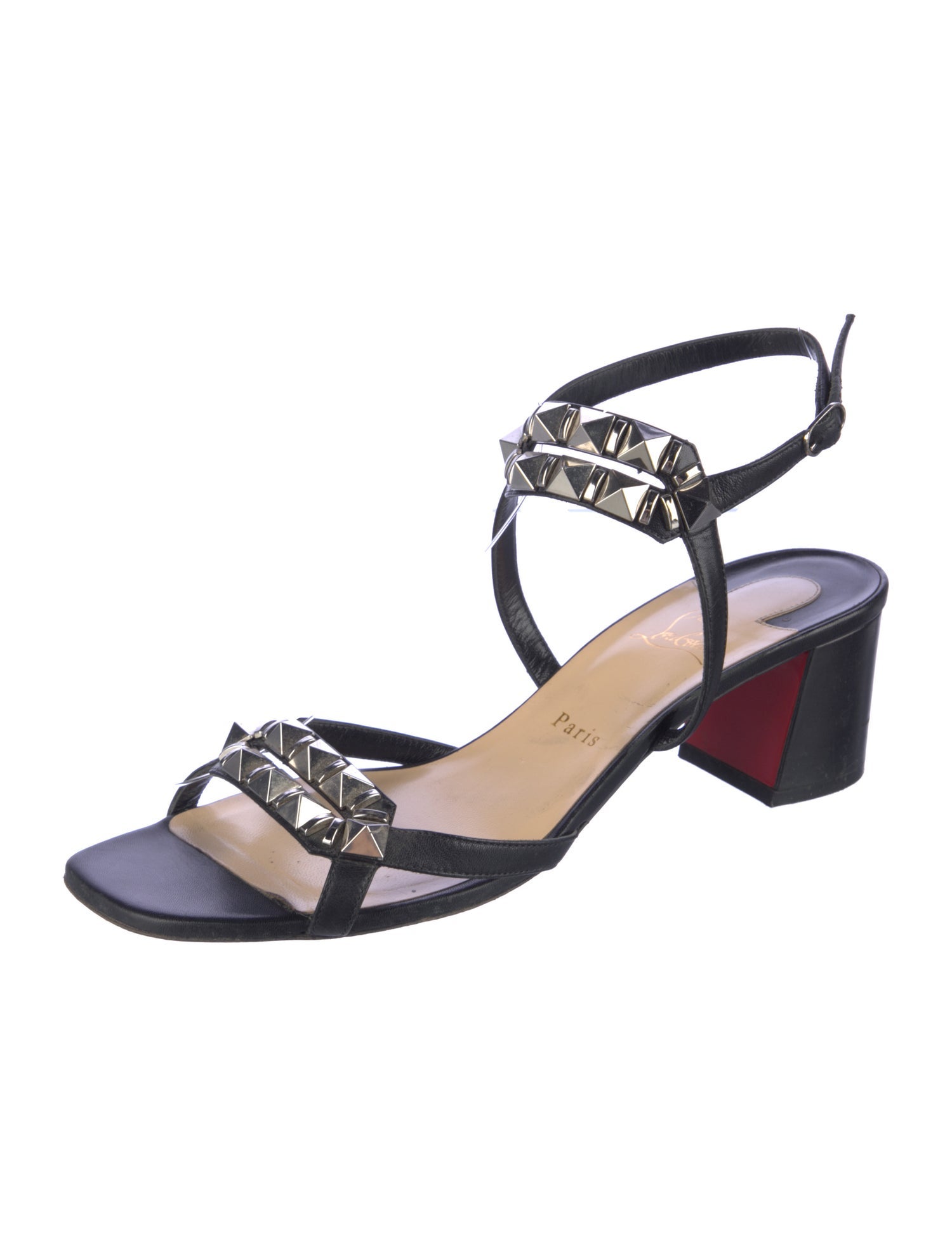 Christian Louboutin Leather Studded Accents Sandals