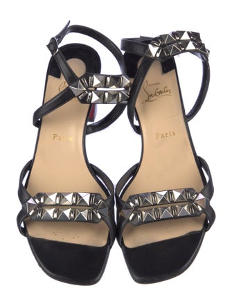Christian Louboutin Leather Studded Accents Sandals